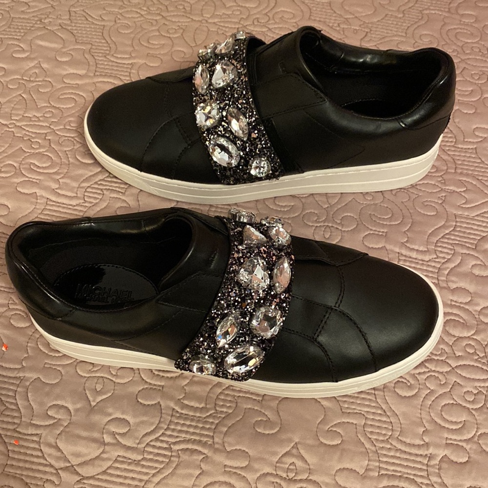 Michael Kors Kenna Leather Studded Sneakers Size 9.5 - Picture 5 of 8